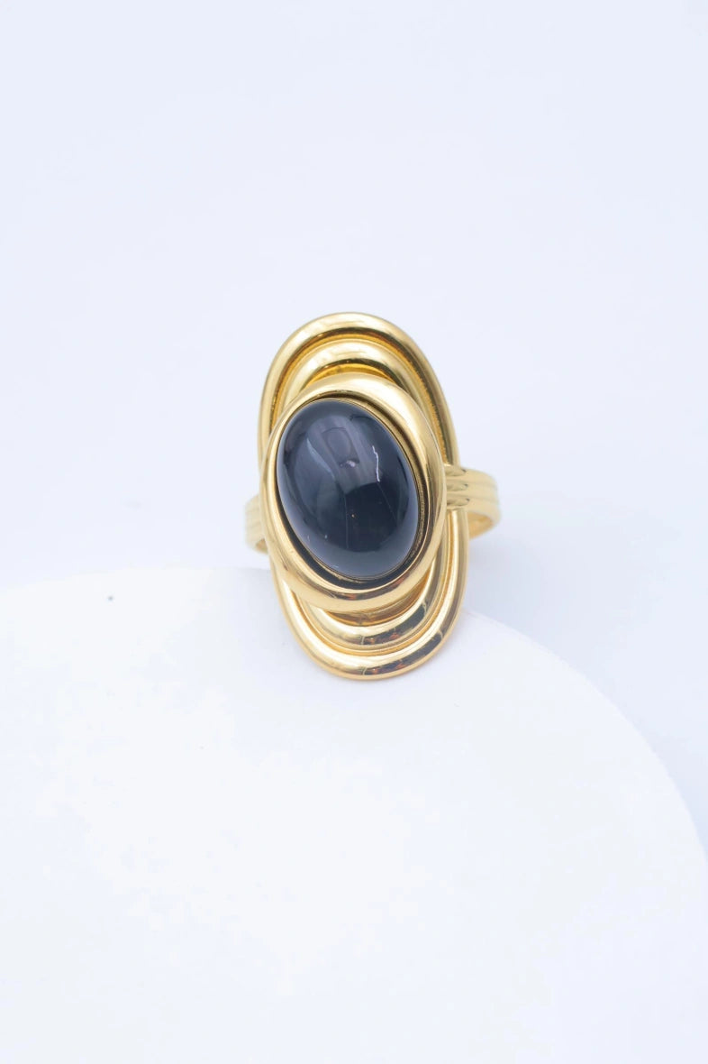 Bague en acier inoxydable ajustable - NOIR