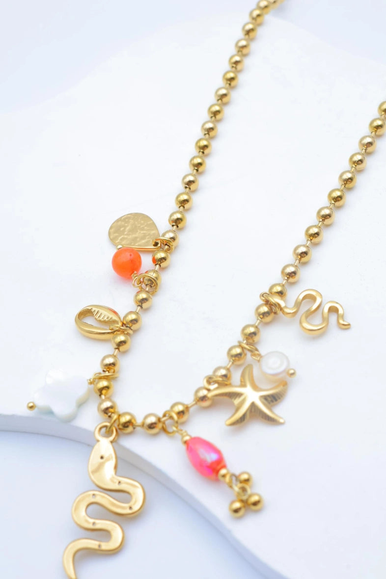 Collier en acier inoxydable - ORANGE