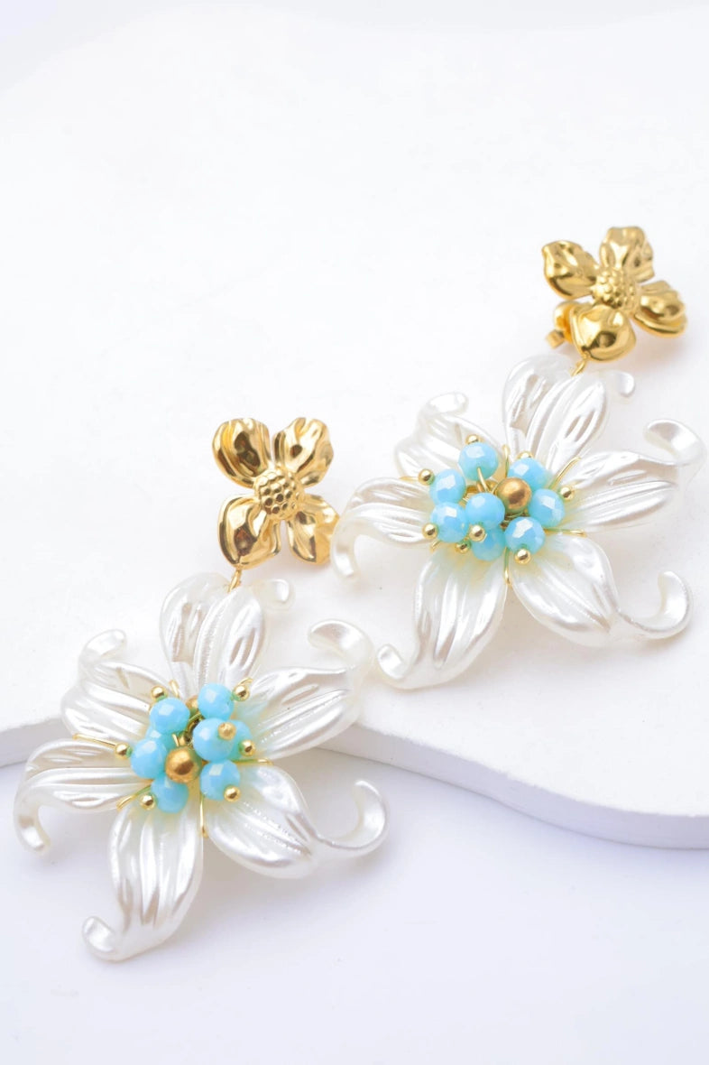 Boucles d'oreilles en acier inoxydable - BLEU