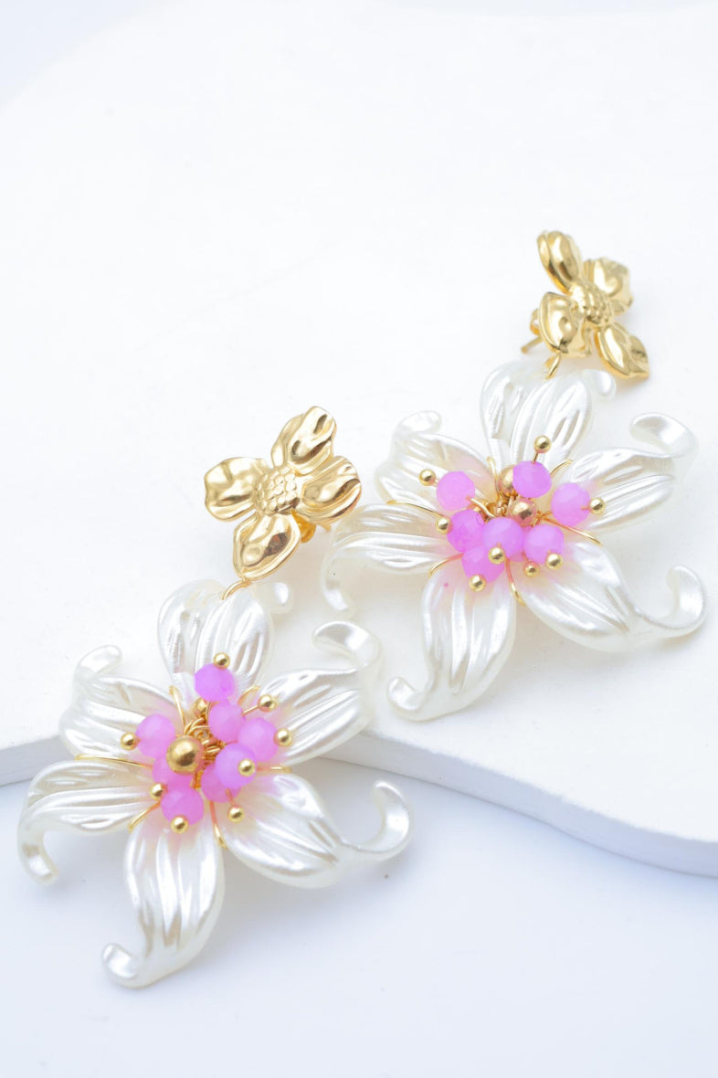 Boucles d'oreilles en acier inoxydable - VIOLET