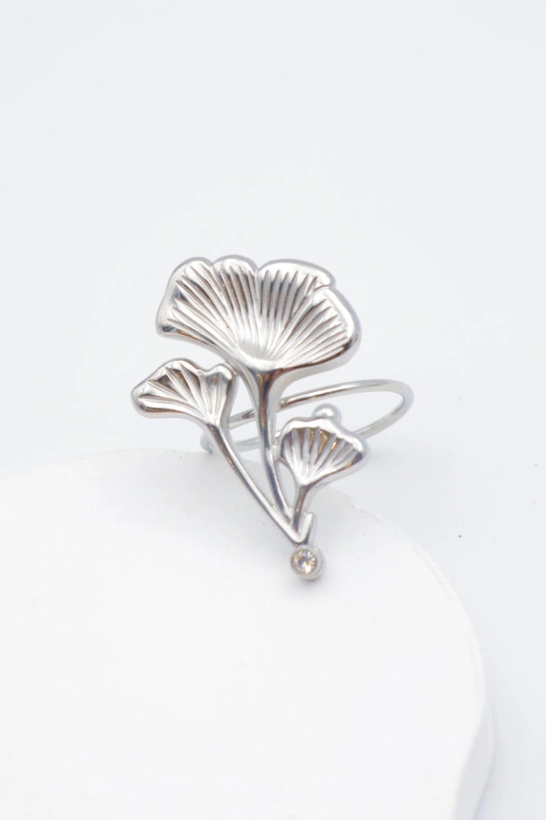 Bague en acier inoxydable ajustable - ARGENT