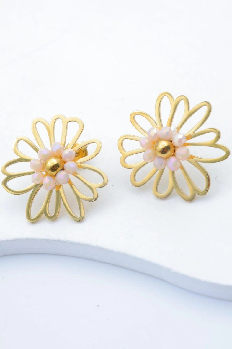 Boucles d'oreilles en acier inoxydable - BLANC