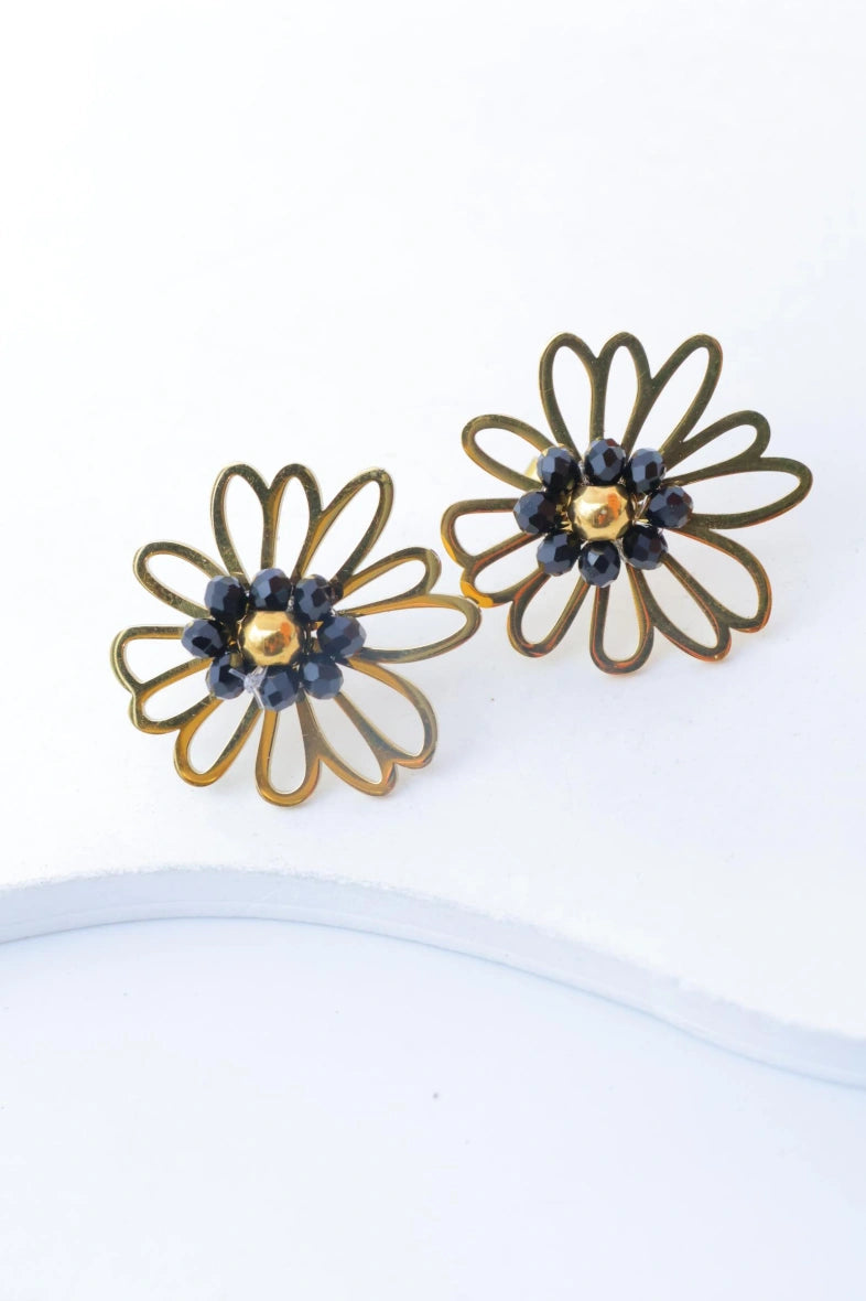 Boucles d'oreilles en acier inoxydable - NOIR