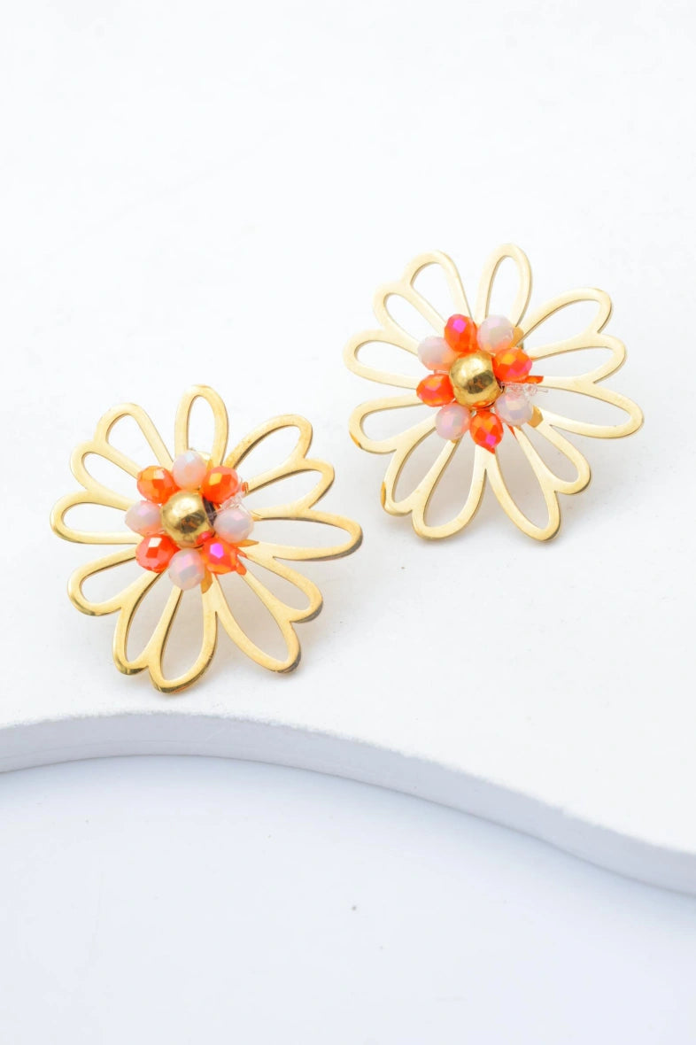 Boucles d'oreilles en acier inoxydable - ORANGE