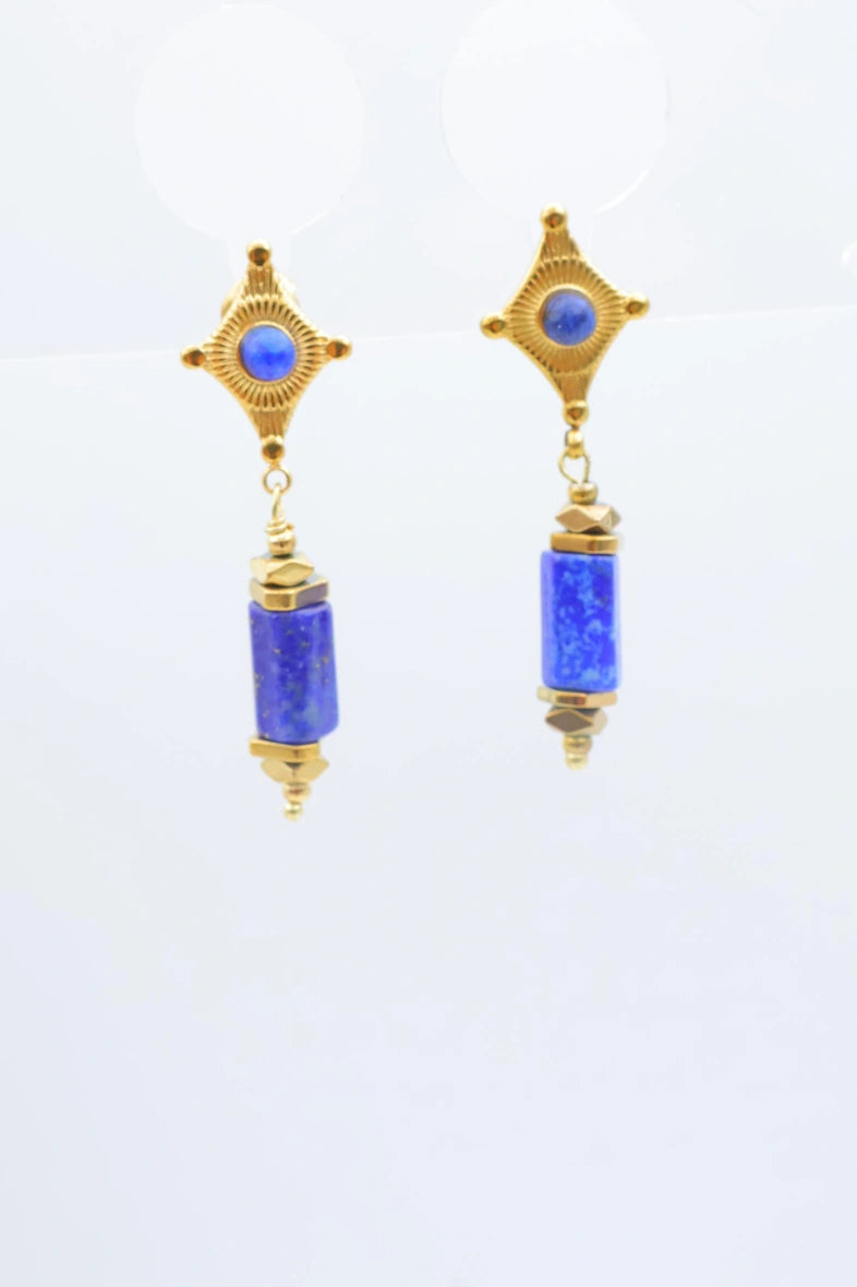 Boucles d'oreilles en acier inoxydable - BLEU