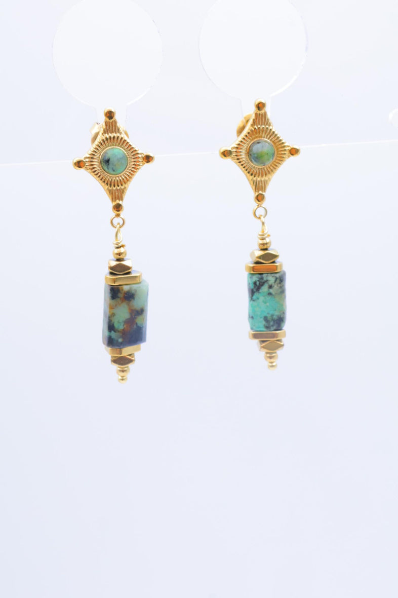 Boucles d'oreilles en acier inoxydable - VERT