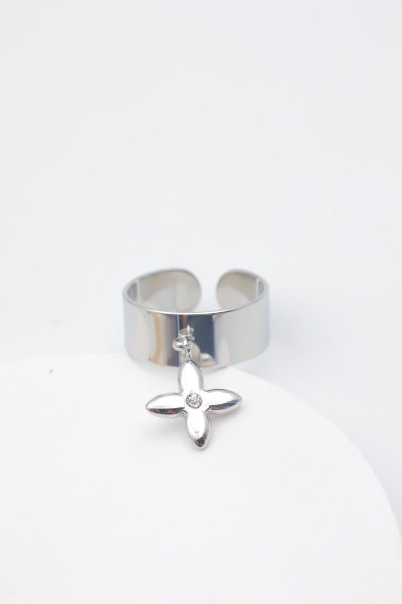 Bague en acier inoxydable ajustable - ARGENT