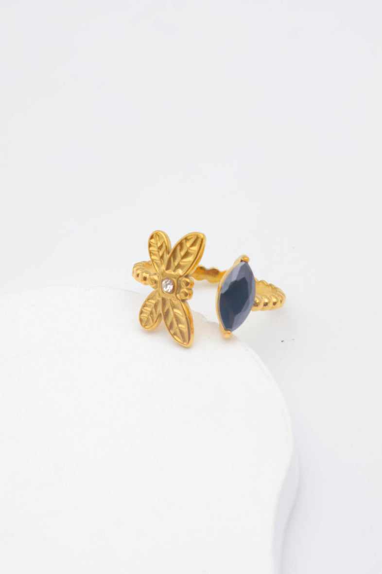 Bague en acier inoxydable ajustable - NOIR