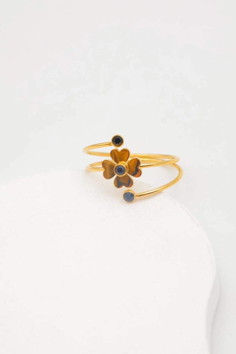 Bague en acier inoxydable ajustable - NOIR