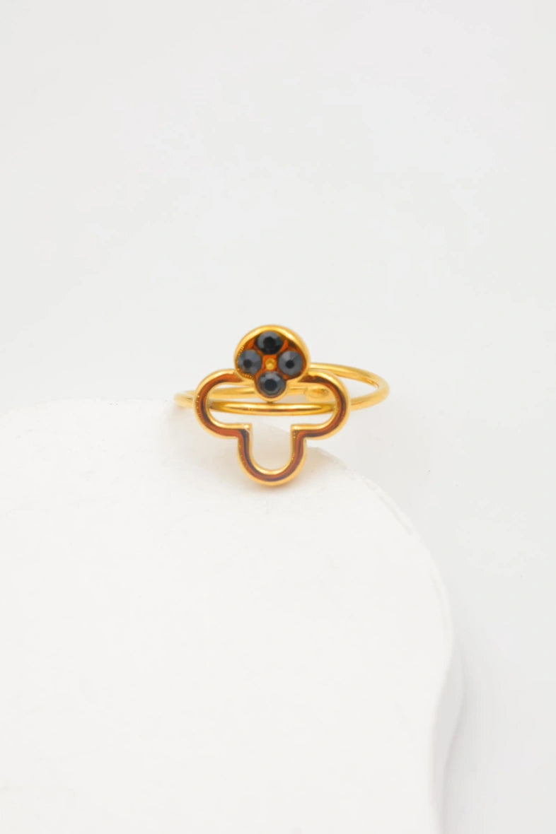 Bague en acier inoxydable ajustable - NOIR