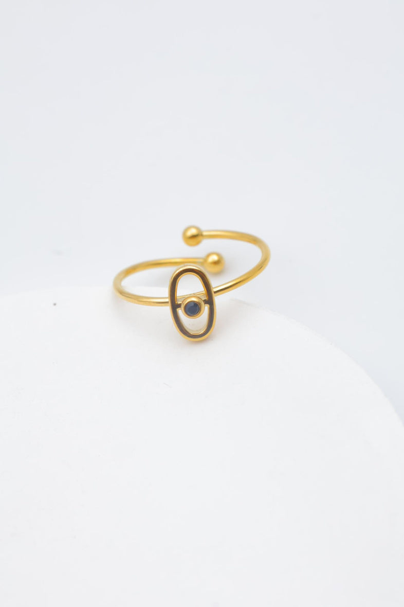 Bague en acier inoxydable ajustable - NOIR