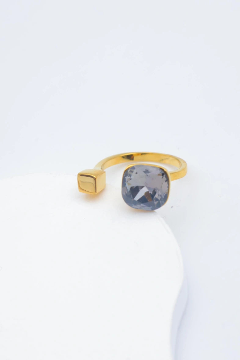 Bague en acier inoxydable ajustable - NOIR