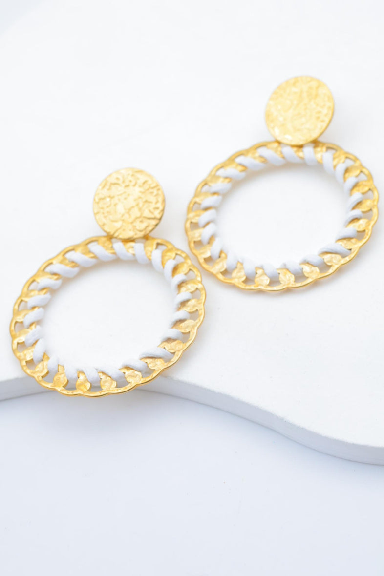 Boucles d'oreilles en acier inoxydable - BLANC