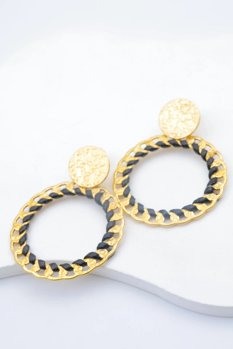 Boucles d'oreilles en acier inoxydable - NOIR