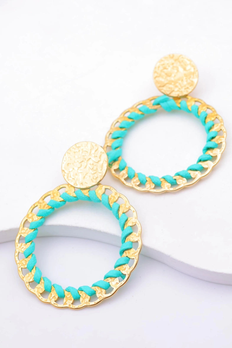Boucles d'oreilles en acier inoxydable - VERT