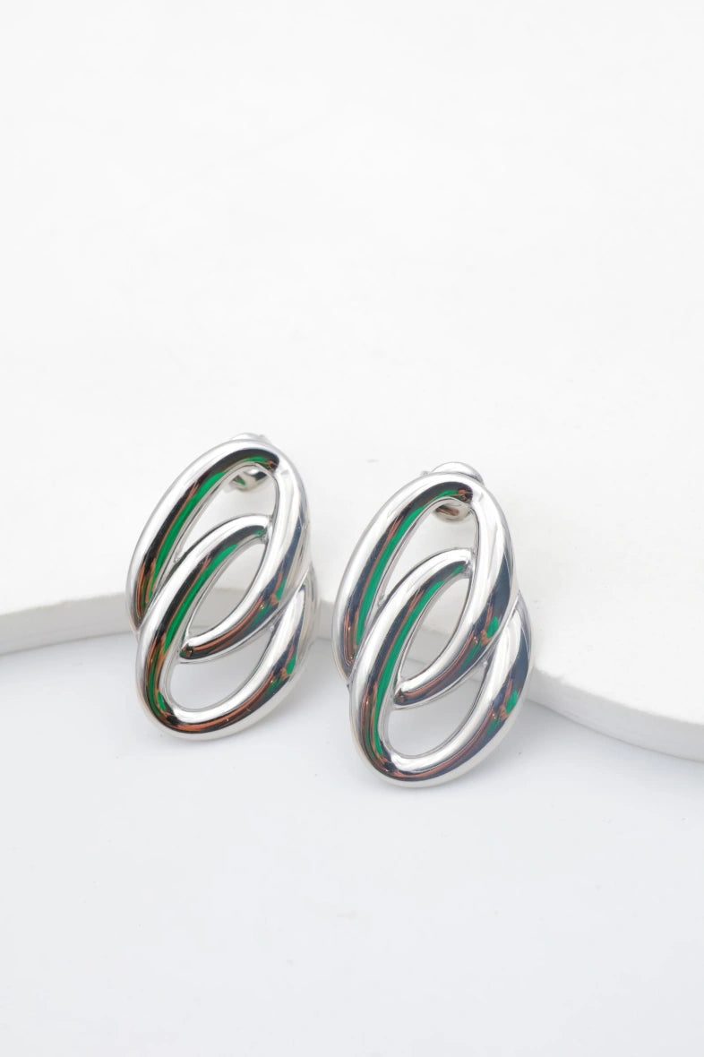 Boucles d'oreilles en acier inoxydable - ARGENT