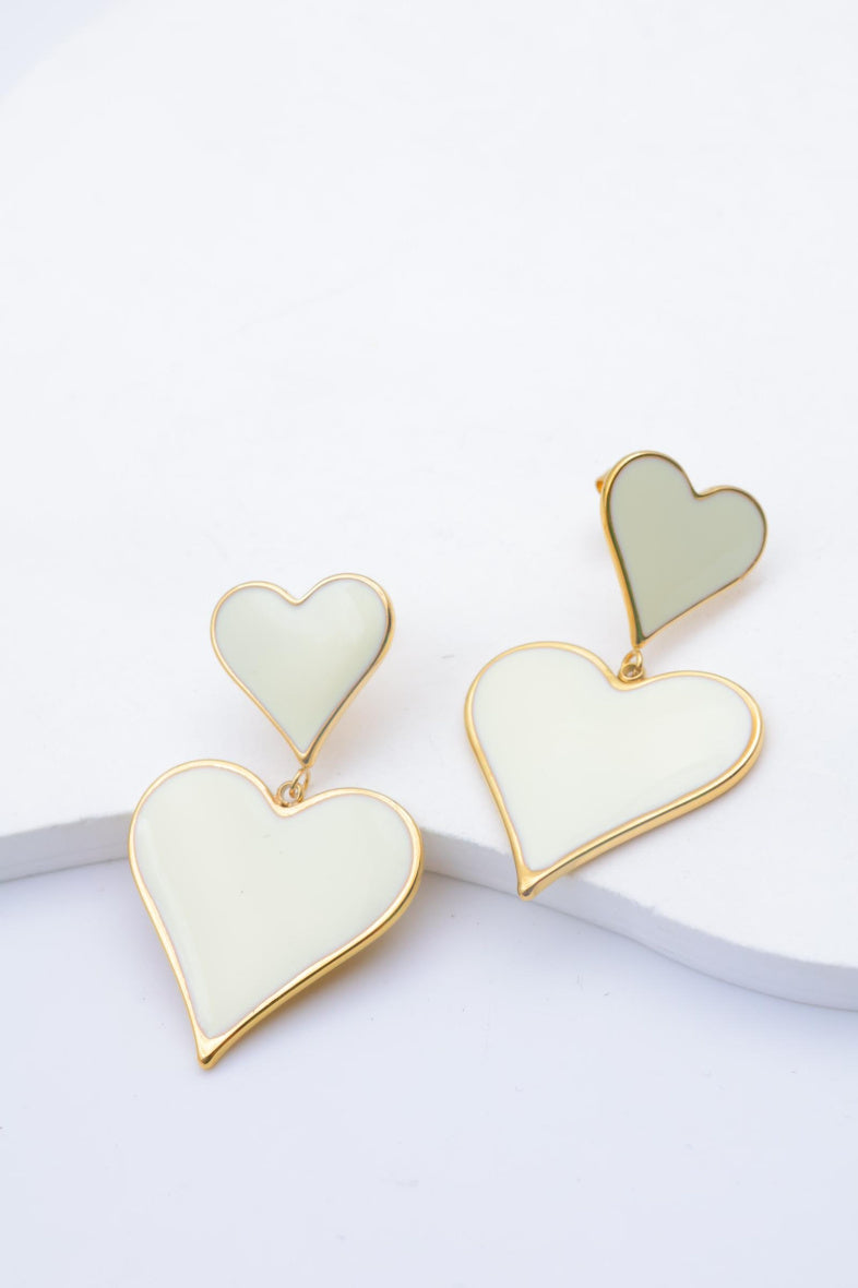 Boucles d'oreilles en acier inoxydable - BLANC