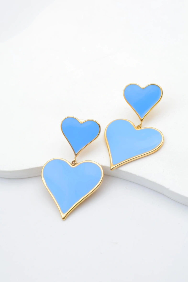 Boucles d'oreilles en acier inoxydable - BLEU