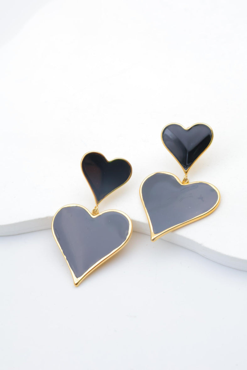 Boucles d'oreilles en acier inoxydable - NOIR
