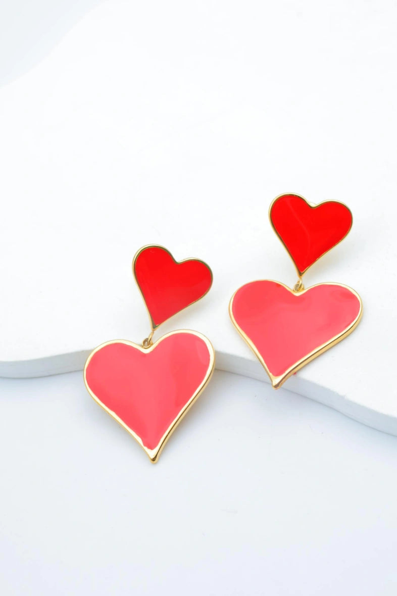 Boucles d'oreilles en acier inoxydable - ROUGE
