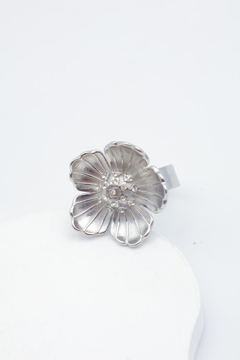 Bague en acier inoxydable ajustable - ARGENT