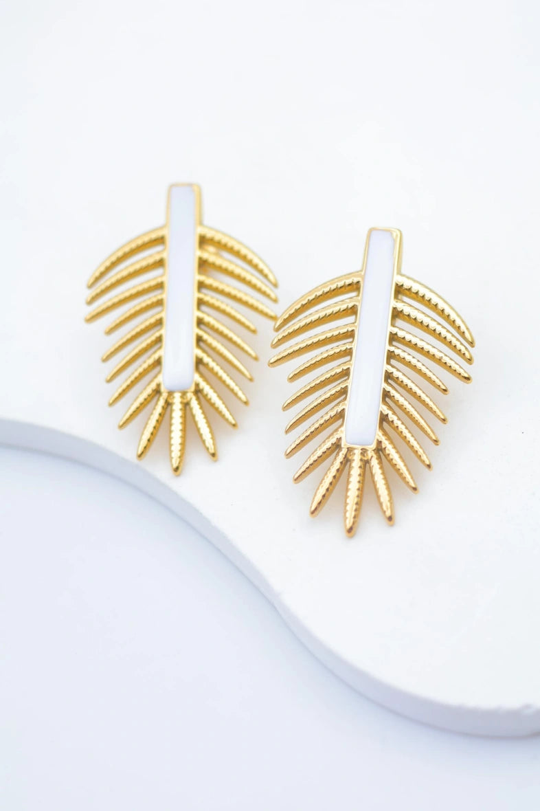 Boucles d'oreilles en acier inoxydable - BLANC