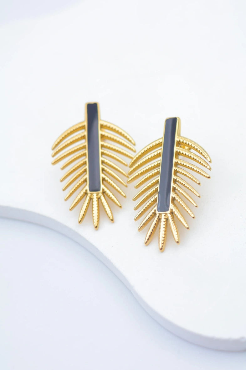Boucles d'oreilles en acier inoxydable - NOIR