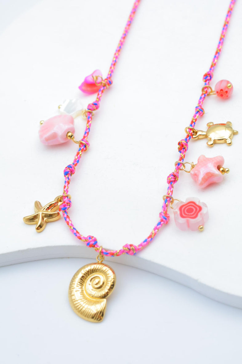 Collier en acier inoxydable - FUCHSIA