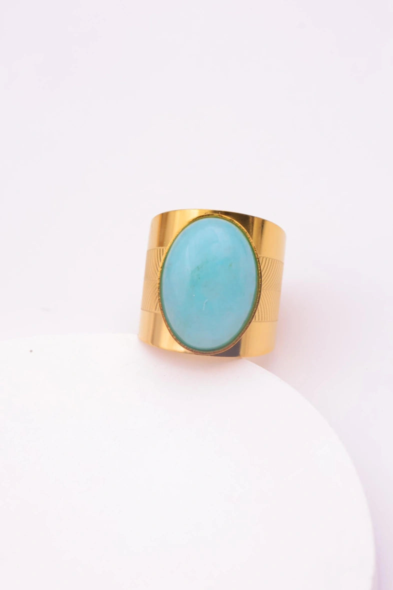 Bague en acier inoxydable ajustable - BLEU