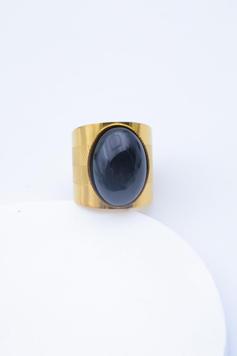Bague en acier inoxydable ajustable - NOIR