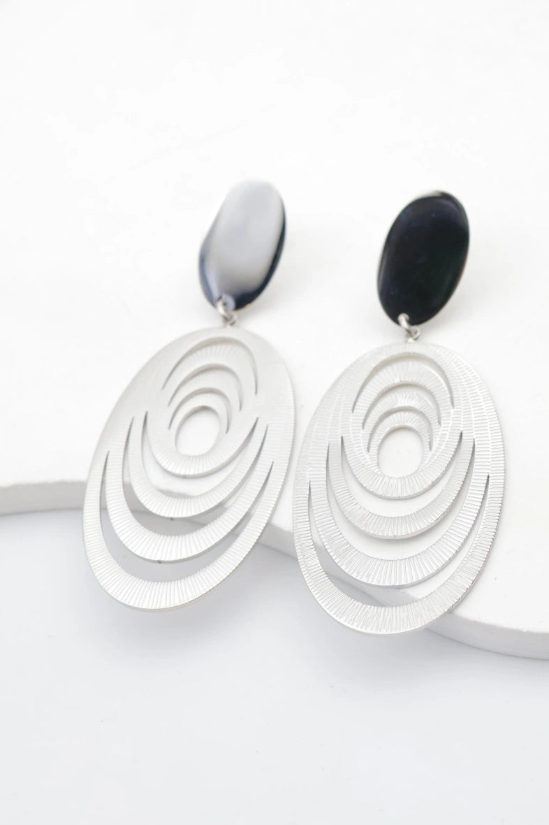 Boucles d'oreilles en acier inoxydable - ARGENT