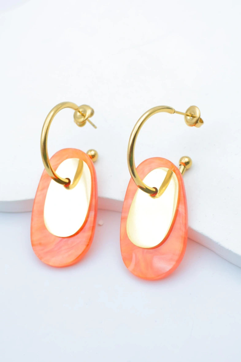 Boucles d'oreilles en acier inoxydable - ORANGE