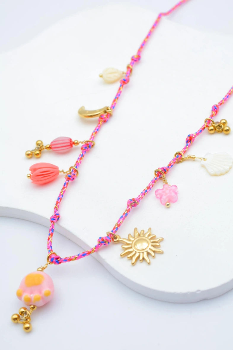 Collier en acier inoxydable - FUCHSIA