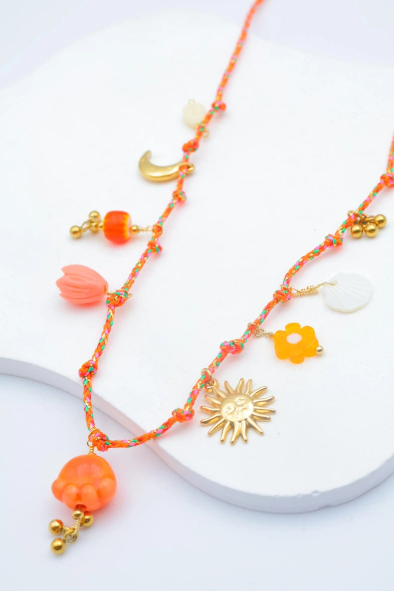 Collier en acier inoxydable - ORANGE