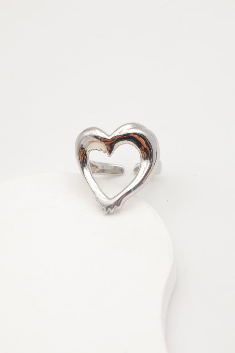 Bague en acier inoxydable ajustable - ARGENT