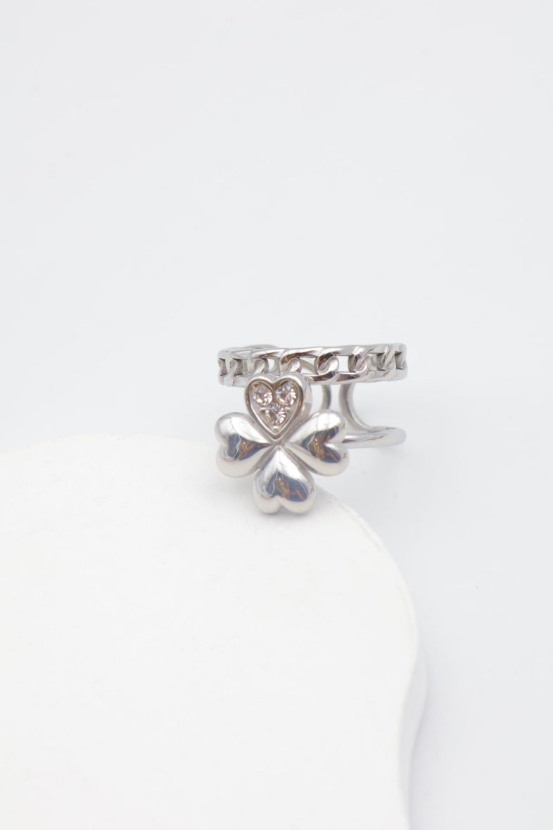 Bague en acier inoxydable ajustable - ARGENT