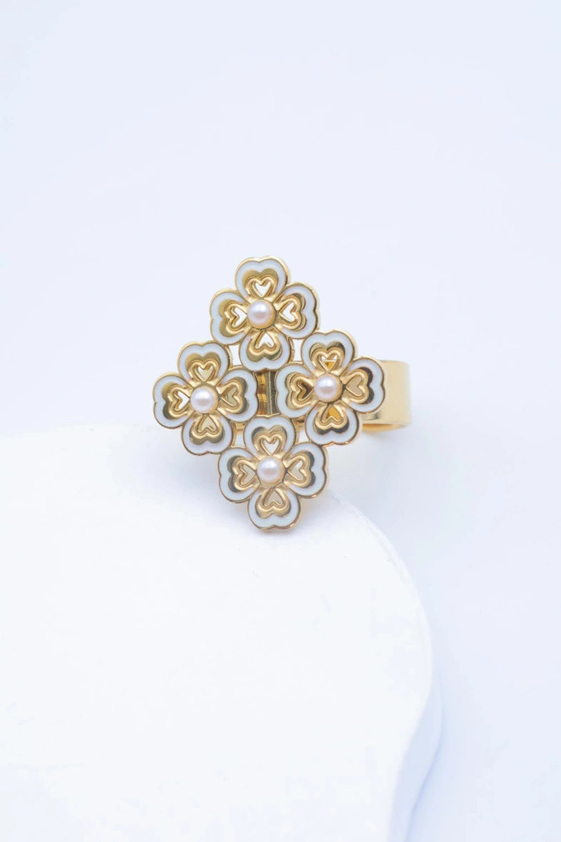 Bague en acier inoxydable ajustable - BLANC