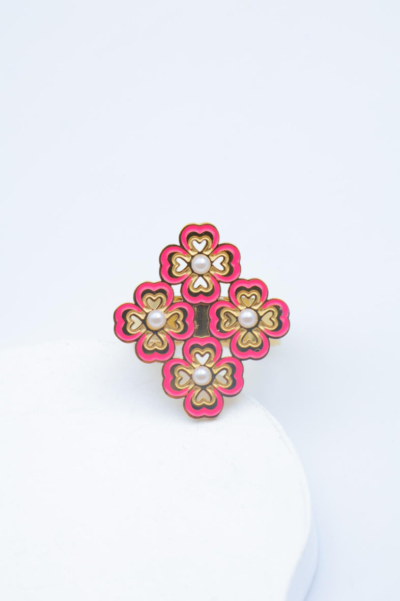 Bague en acier inoxydable ajustable - FUCHSIA