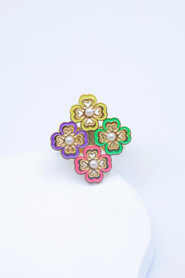 Bague en acier inoxydable ajustable - MULTICOLORE