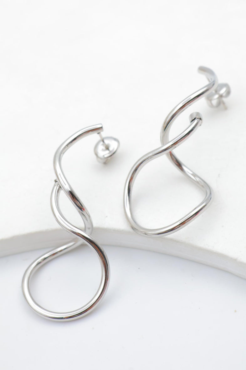 Boucles d'oreilles en acier inoxydable - ARGENT