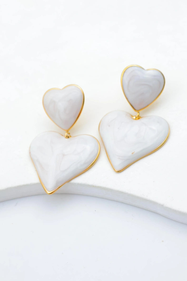 Boucles d'oreilles en acier inoxydable - BLANC