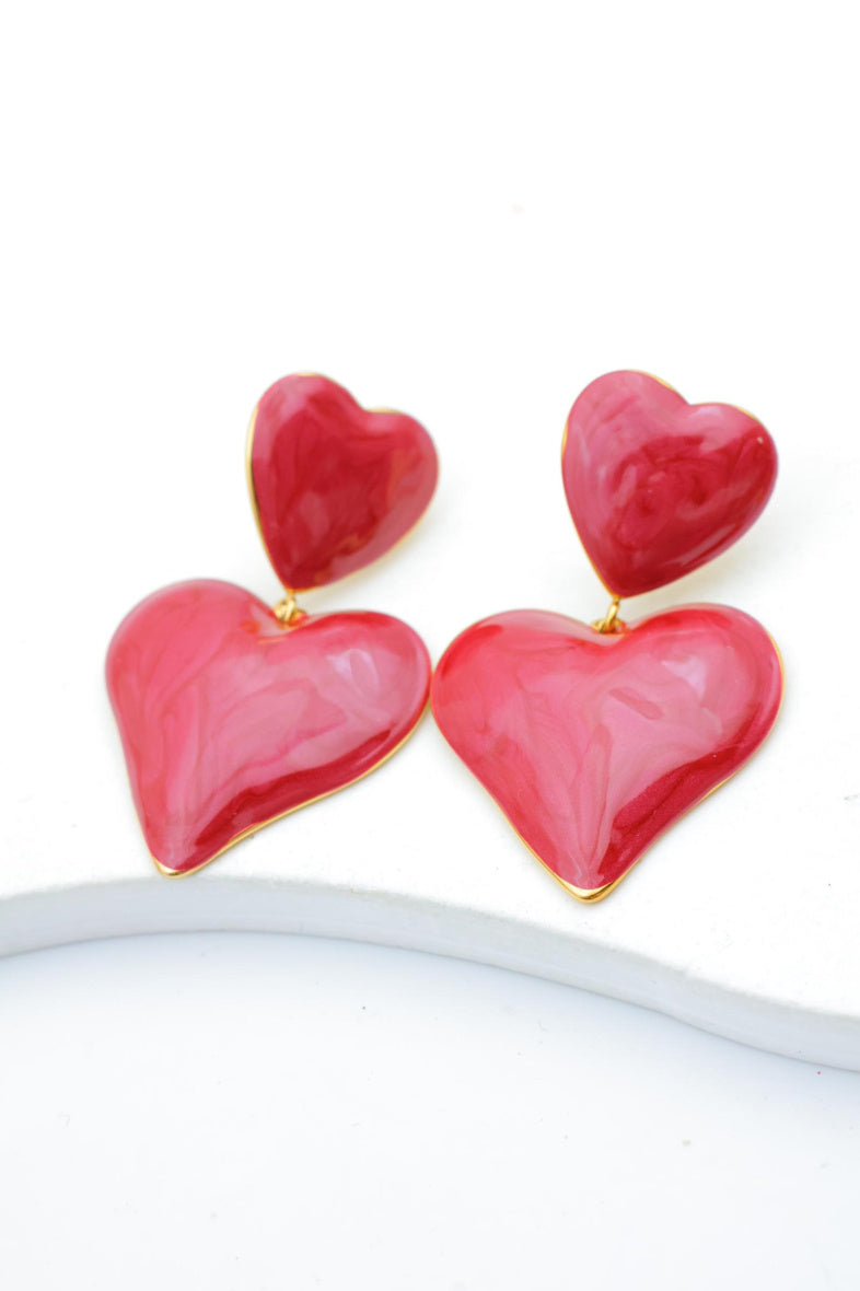 Boucles d'oreilles en acier inoxydable - ROUGE
