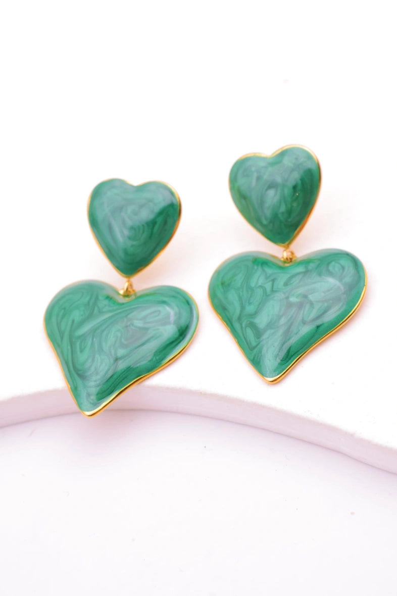 Boucles d'oreilles en acier inoxydable - VERT