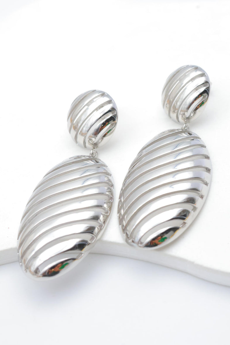 Boucles d'oreilles en acier inoxydable - ARGENT
