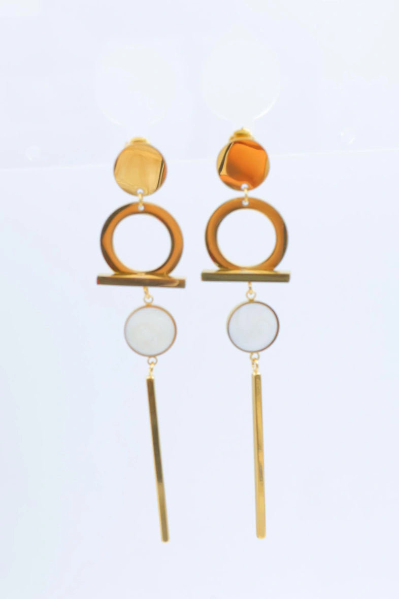 Boucles d'oreilles en acier inoxydable - BLANC