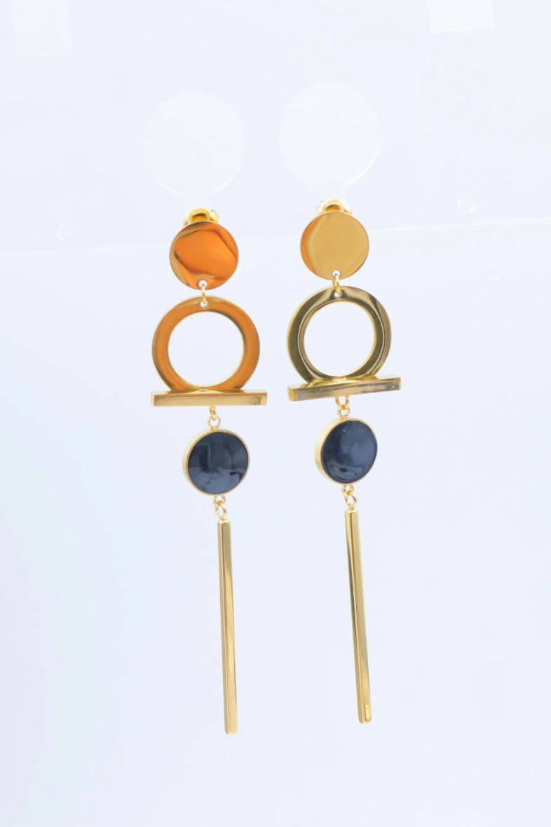 Boucles d'oreilles en acier inoxydable - NOIR
