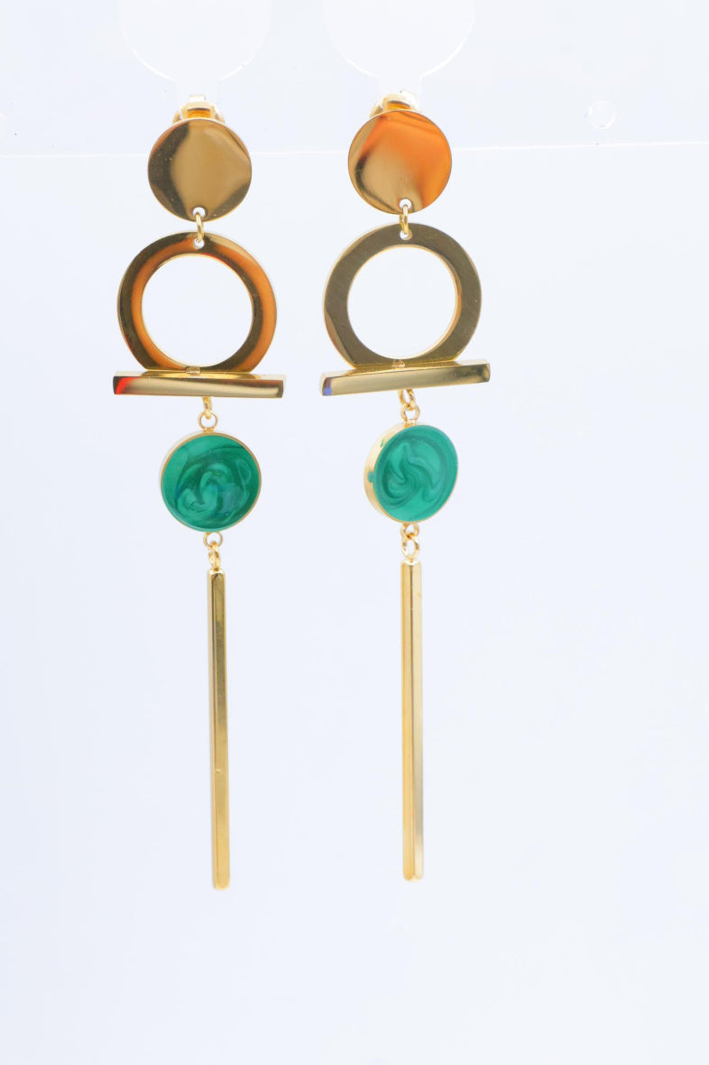 Boucles d'oreilles en acier inoxydable - VERT