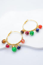 Boucles d'oreilles en acier inoxydable - MULTICOLORE