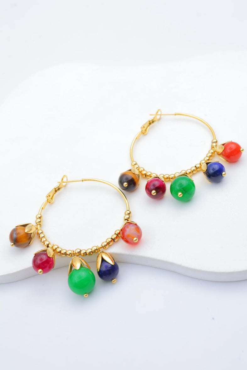 Boucles d'oreilles en acier inoxydable - MULTICOLORE