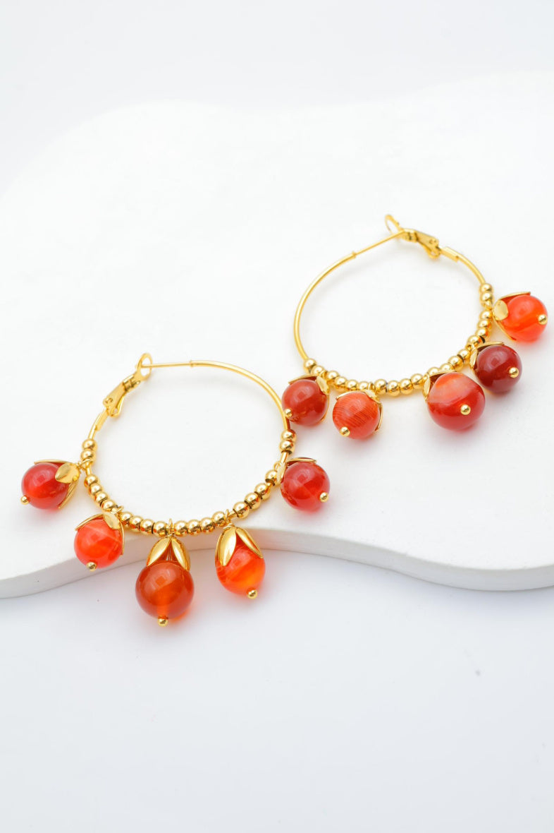 Boucles d'oreilles en acier inoxydable - ROUGE